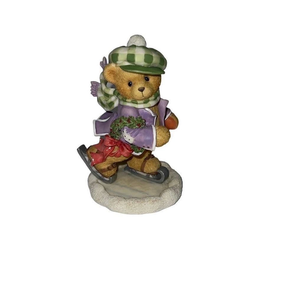 Enesco Cherished Teddies Adam Boy Ice Skating Figurine 1997 Christmas Holiday